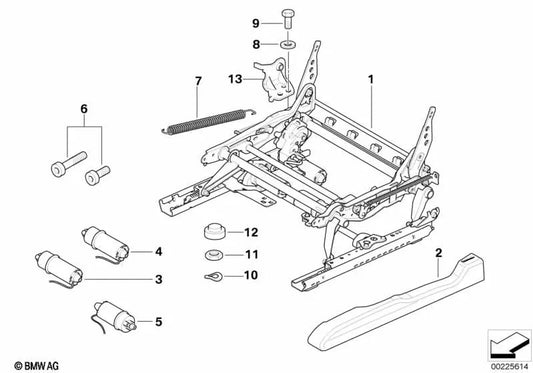 Mecánica de asiento eléctrica izquierda para BMW E53 (OEM 52107111883). Original BMW.