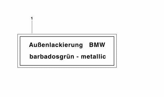 Warning plate for BMW E21, E30, E12, E28, E24, E23 (OEM 51141859751). Genuine BMW