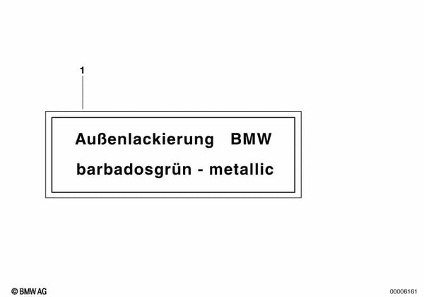 Cartel de advertencia para BMW E30, E36, E34, E32, E31 (OEM 71212124904). Original BMW.