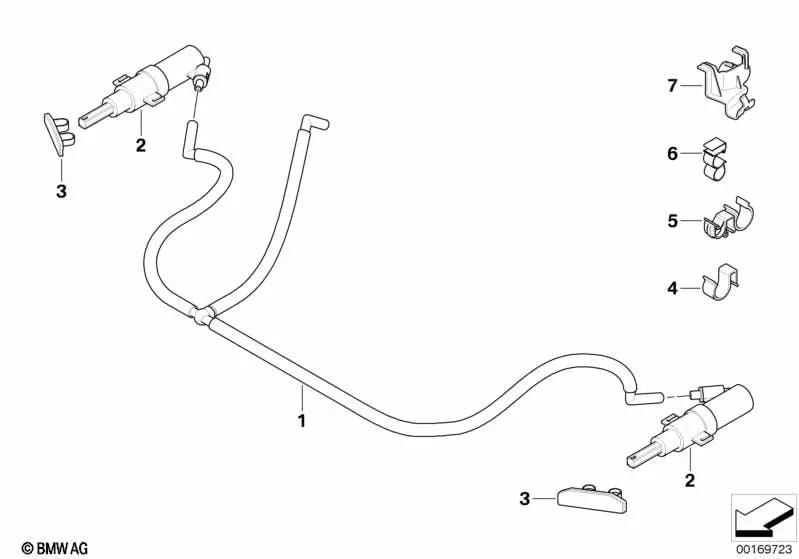 Hose holder for BMW 3 Series E92, E92N, E93, E93N (OEM 61677174806). Original BMW.