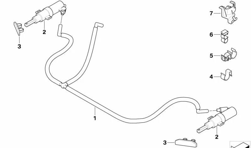 Schlauch für BMW 3er E90, E90N, E92, E92N, E93, E93N (OEM 61678044543). Original BMW.