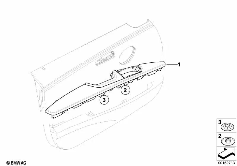 Front left armrest for BMW E90/E91. Original.