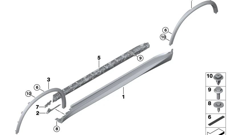 Supporto Modulo Luce destra OEM 63148097358 per BMW G05, G18, F95. BMW originale.