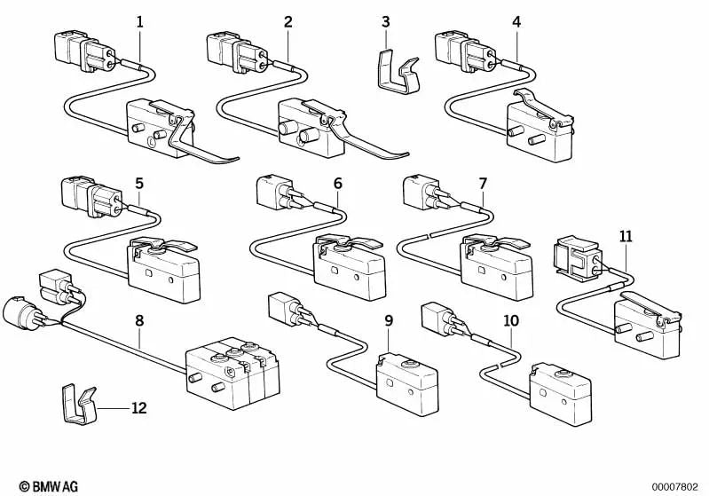 Mikroswitch de apertura de puerta para BMW E31 (OEM 61311383199). Original BMW