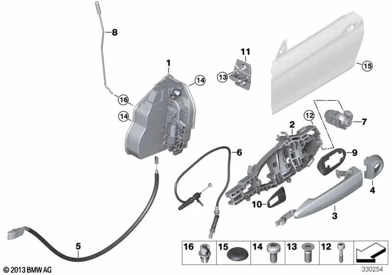 Right drive rod for BMW F32, F32N, F33, F33N, F82, F82N, F83, F83N (OEM 51217281602). Original BMW.