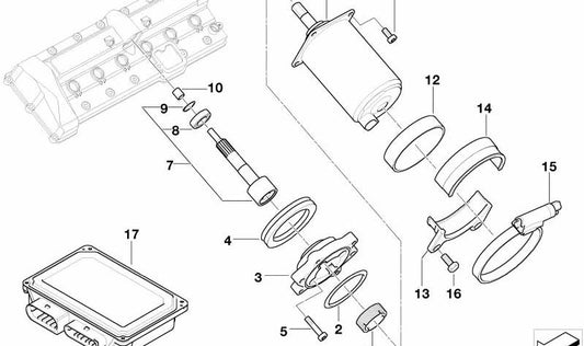 Eje intermedio para BMW Serie 7 E65, E66 (OEM 11377504081). Original BMW