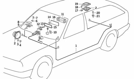 Inserto de vellón para BMW Serie 5 E34, Serie 7 E32 (OEM 65131388628). Original BMW