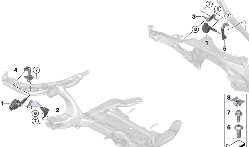 Varilla de regulación trasera para BMW Serie 1 F70, Serie 2 U06, X1 U11 U12, X2 U10 (OEM 37146892287). Original BMW