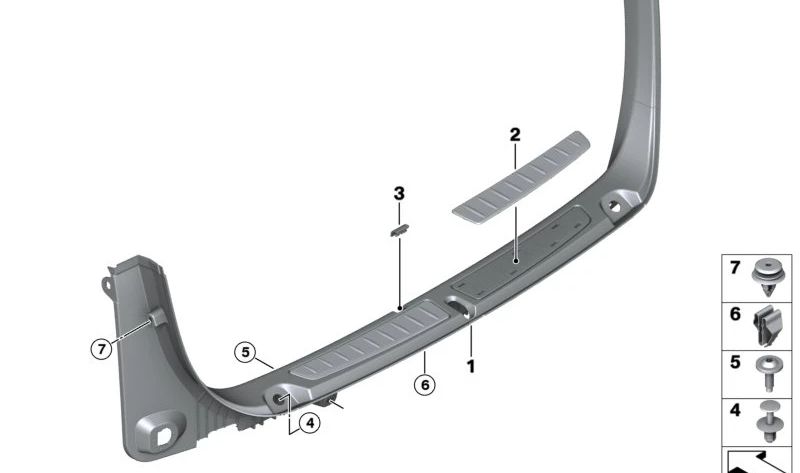 Protector de bordillo para BMW Serie 3 F34, F34N (OEM 51477325792). Original BMW