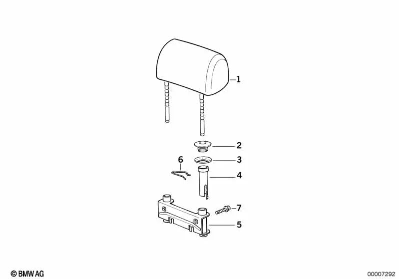 Reposacabezas de Cuero para BMW Serie 3 E36 (OEM 52202262238). Original BMW