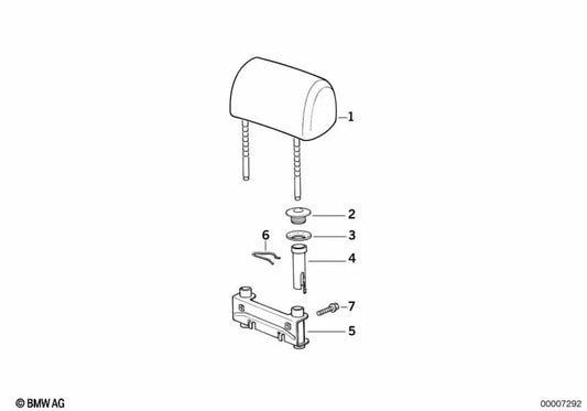 Reposacabezas de Cuero para BMW Serie 3 E36 (OEM 52202262238). Original BMW