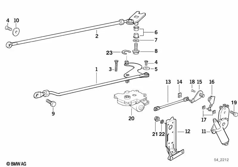 Palanca de transmisión columna principal para BMW E36 (OEM 54348174835). Original BMW.