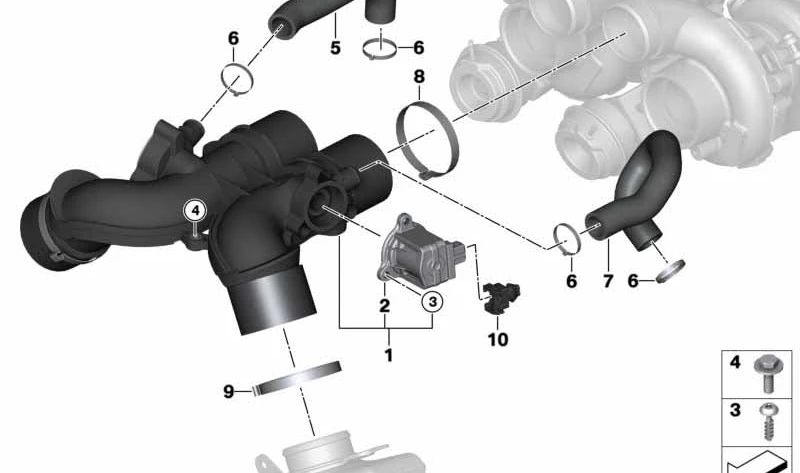 Abrazadera de manguera OEM 13717594397 para BMW E70, E71. Original BMW.