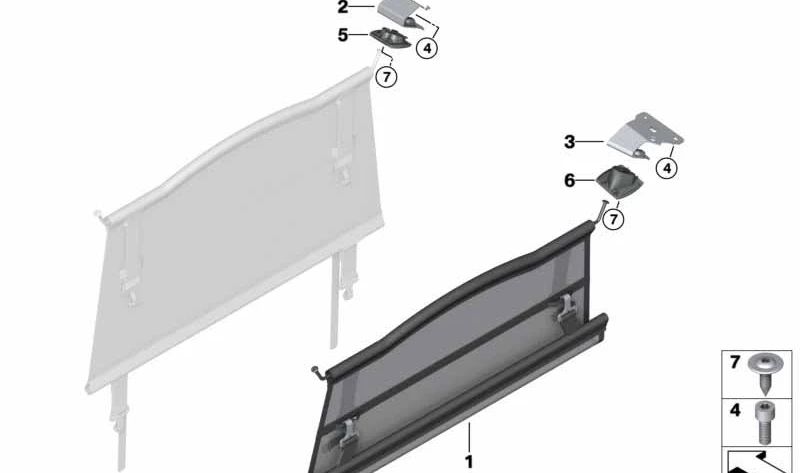 Suporte de rede espaçadora traseira esquerda OEM 51477396573 para BMW G01, G08, F97. BMW originais.