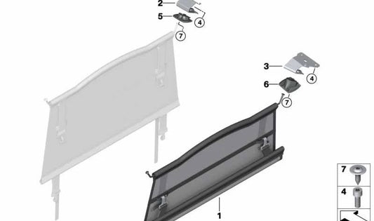 Carcasa de red divisoria delantera izquierda para BMW X3 F97, G01, G08E (OEM 51477446325). Original BMW