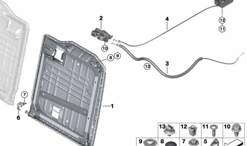 Soporte central respaldo OEM 52207473066 para BMW F91, F92, G14, G15. Original BMW.