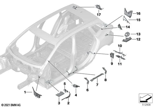 Parte de entrada exterior delantera izquierda para BMW Serie 2 U06 (OEM 41009482623). Original BMW.