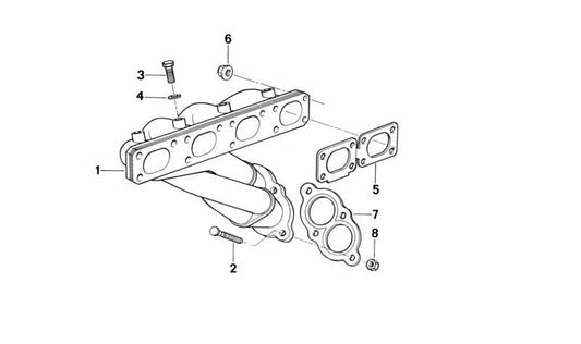 Junta sin amianto para BMW E30, E36, E34 (OEM 18301711969). Original BMW