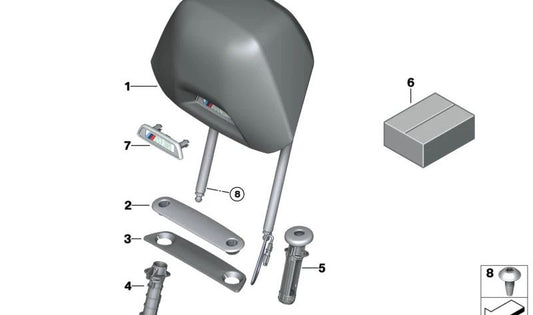 Reposacabezas Asiento de Confort de Cuero para BMW Serie 5 F90, F90N (OEM 52108071313). Original BMW