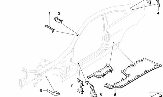 Support de la structure droite OEM 41147135326 pour BMW E63, E64. BMW d'origine.