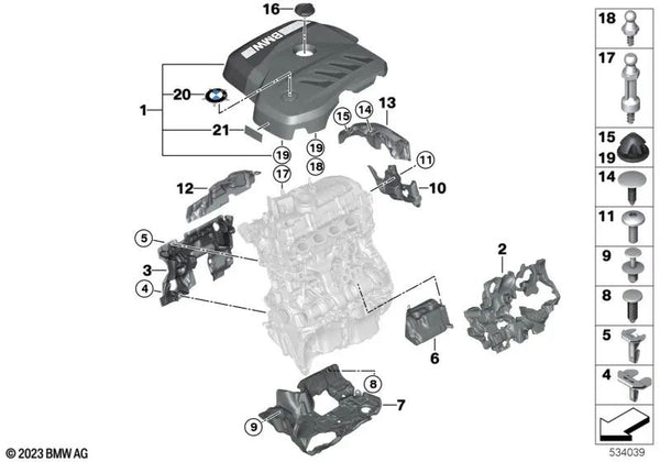 Parte de espuma acústica izquierda para BMW G42, G20, G20N, G21, G21N, G28, G28N, G22, G23, G26, G30, G30N, G31, G31N, G38N, G60, G32, G32N, G11N, G12N, G01, G01N, G08, G08N, G02, G02N, G05, G18, G18N, G06, G06N, G29 (OEM 11149845183). Original BMW