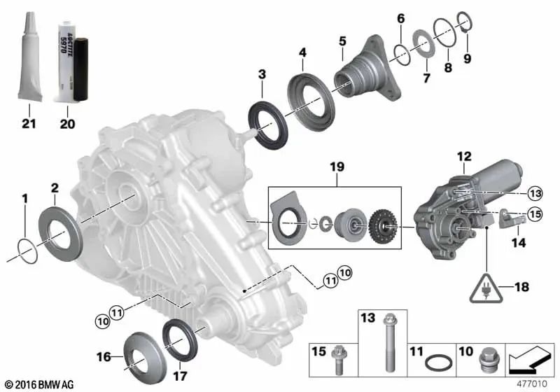 Closing screw for BMW E30, E46, E34, E53 (OEM 27111226467). Original BMW