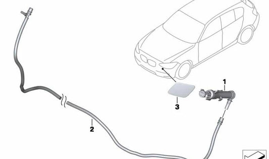 Tube du système Lavafaros OEM 61677241689 pour BMW F20, F21. BMW d'origine.