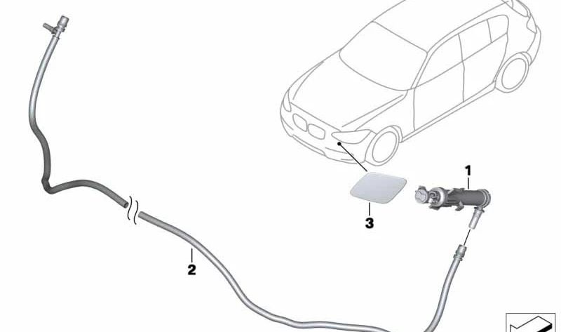 Conducción de Manguera del Sistema de Lavado de Faros para BMW Serie 3 F34, F34N (OEM 61677349000). Original BMW