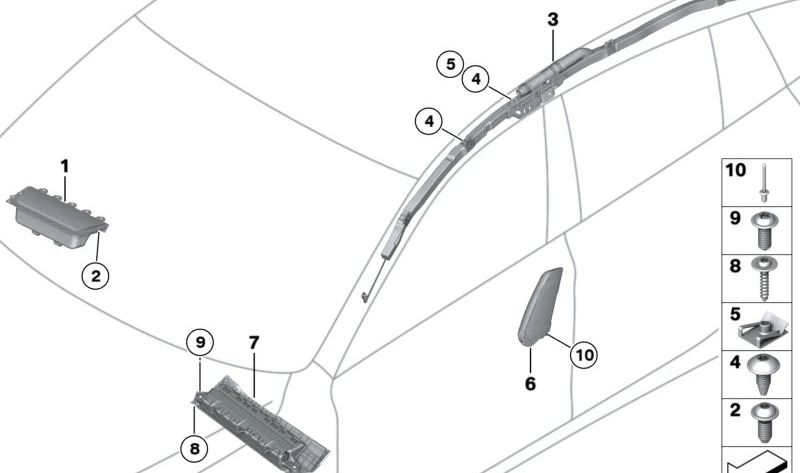 Tornillo de cabeza con reborde OEM 07149184212 para BMW F07, F10, F11, F12, F13, F01, F02, F04, F25, F26, F15, F85, F16, F86. Original BMW.