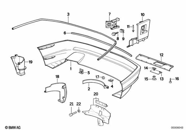 Cubierta izquierda para BMW Serie 8 E31 (OEM 51711970267). Original BMW