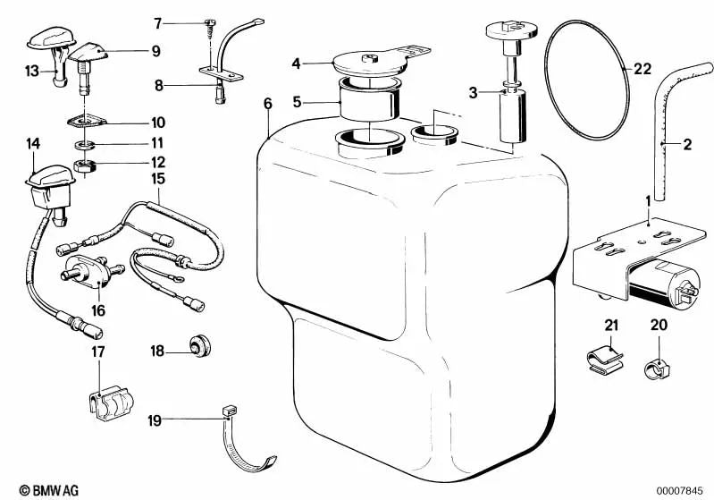 Waschwasserpumpe für BMW E24 (OEM 61661367389). Original BMW