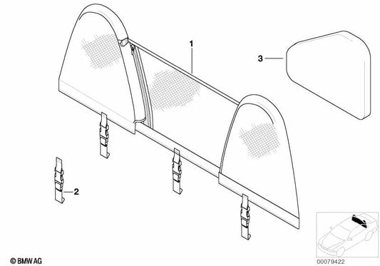 Parabrisas para BMW E52 (OEM 54617030792). Original BMW.