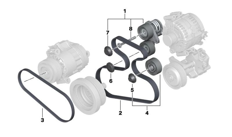 Tensor de correa mecánico para BMW X5 E70 (OEM 11287565225). Original BMW