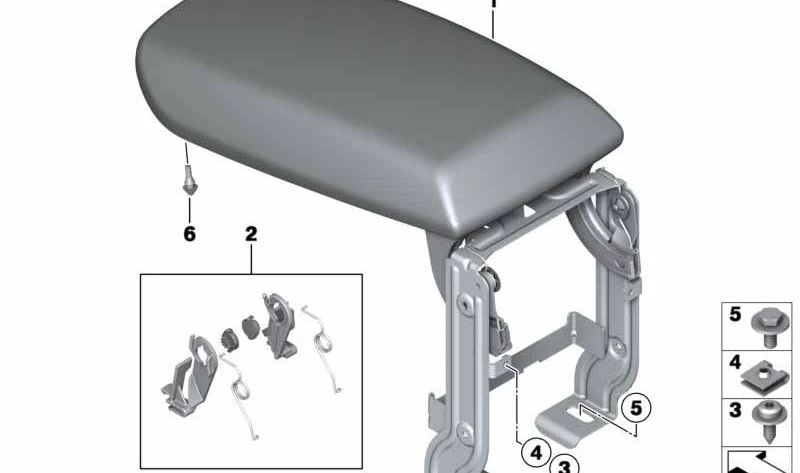 Front Center Leather Armrest for BMW F25, F26 (OEM 51169216670). Original BMW