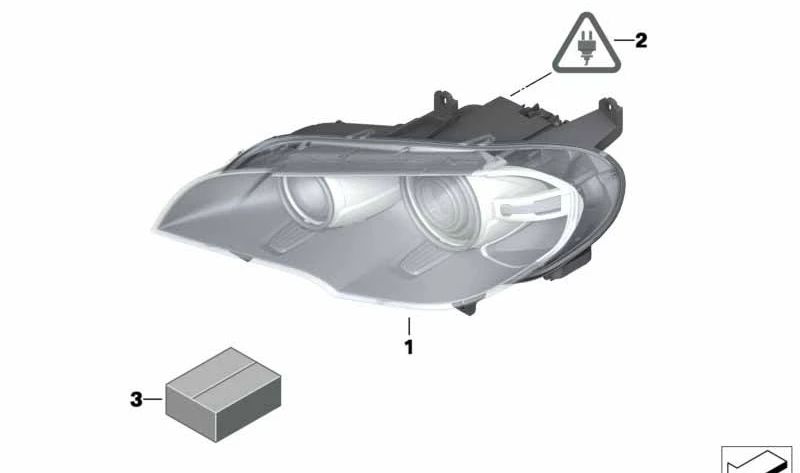 Faro izquierdo xenón adaptativo (AHL) OEM 63117289001 para BMW E70 (X5). Original BMW.