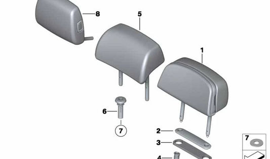 Reposacabezas de Cuero Confort para BMW F01, F02, F04 (OEM 52207254749). Original BMW