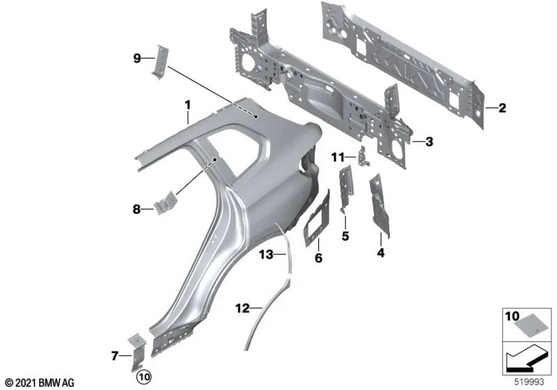 Film di protezione di sigillatura per BMW X5 G05, G05N (OEM 5176949553). BMW originale.