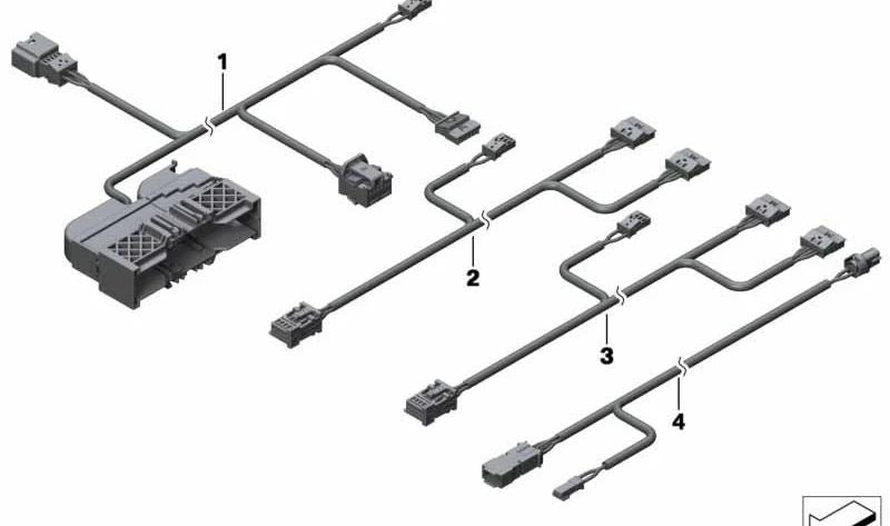 Cable adaptador Lordosis/LBV izquierda para BMW X3 F25, X4 F26 (OEM 61129336947). Original BMW