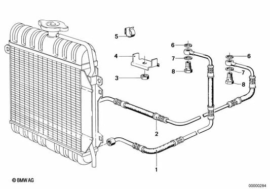 Return pipe for BMW 3 Series E21 (OEM 17221150973). Genuine BMW