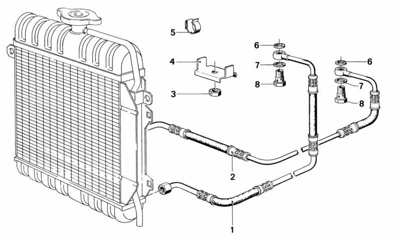 Conducto de aceite para BMW Serie 3 E21 (OEM 17221150972). Original BMW