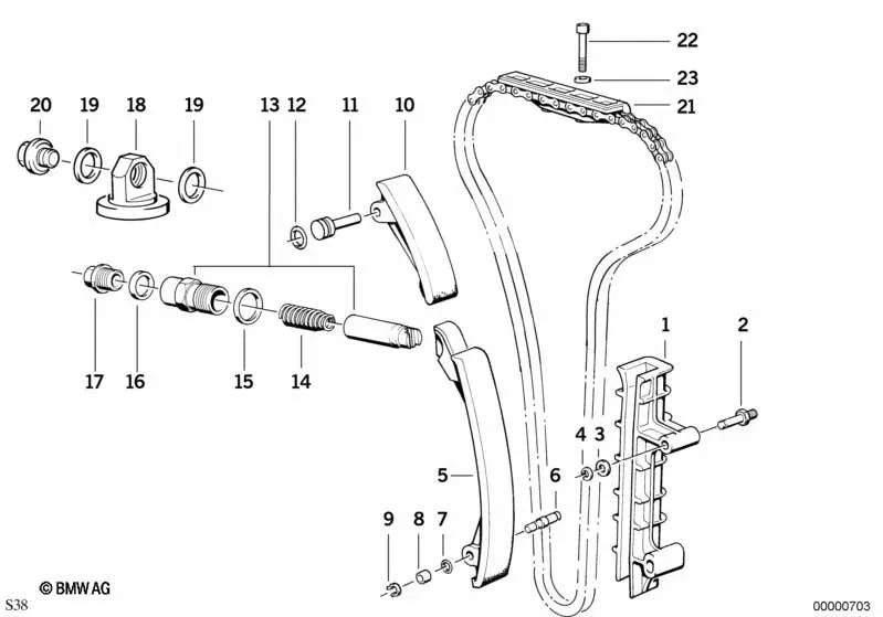 Buje para BMW Serie 5 E28, E34 Serie 6 E24 Serie 7 E32 (OEM 11311706503). Original BMW