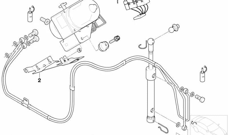 Soporte unidad hidráulica OEM 54349410999 para BMW E36, Z3. Original BMW.