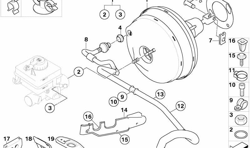 Tubería de vacío OEM 34337801431 para BMW E60, E61, E63, E64. Original BMW