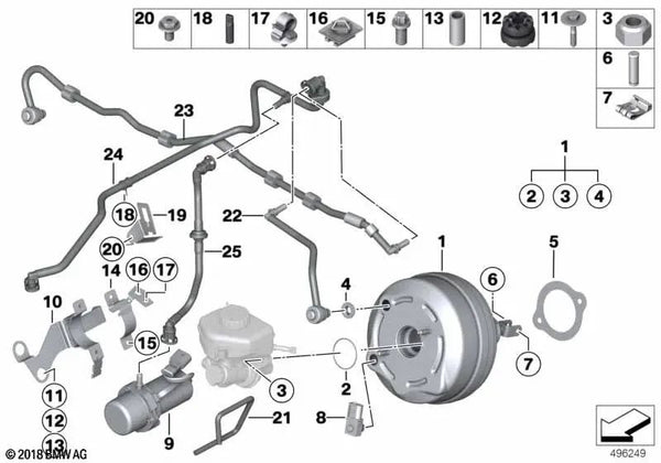 Bomba de vacío para BMW F30, F10, F10N, F01N, F02N (OEM 34336857404). Original BMW.