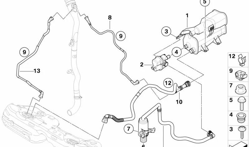 Tubo de Ventilación para BMW E84 (OEM 16137307119). Original BMW