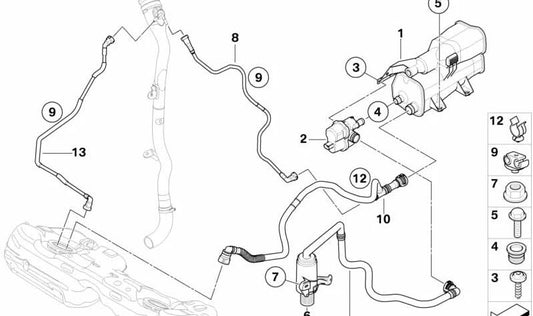 Tubo de Ventilación para BMW E84 (OEM 16137307119). Original BMW