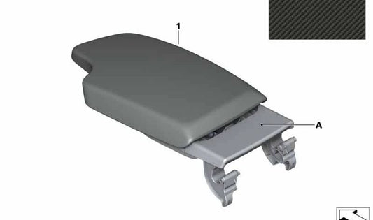 Alcantara Armrest for BMW 3 Series F80, 4 Series F82, F83 (OEM 51162405920). Original BMW