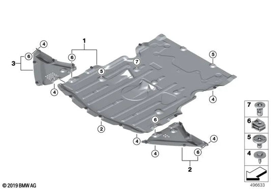 Linke untere Abdeckung für BMW I12, I15 (OEM 51757499363). Original BMW