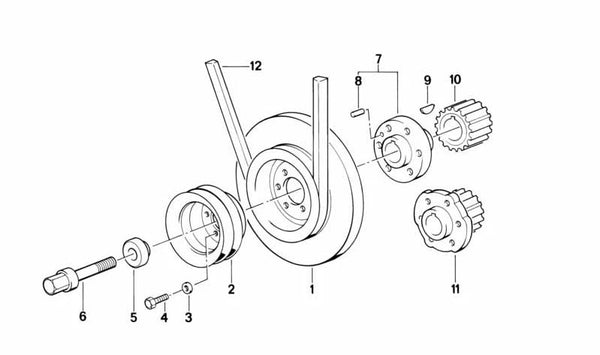 Nabe para BMW Serie 3 E21, Serie 5 E12, E28 (OEM 11231265447). Original BMW