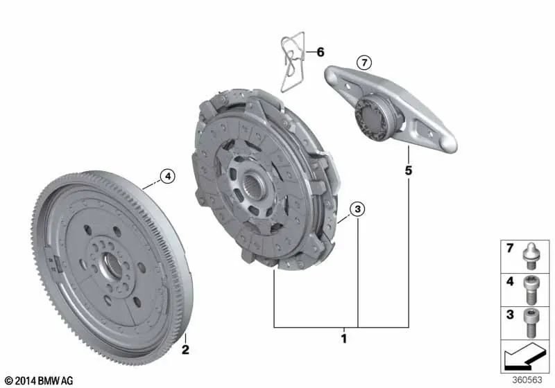 Kupplungsteilesatz für BMW 2er F87, F87N, 3er F80, F80N, 4er F82, F83 (OEM 21212284234). Original BMW